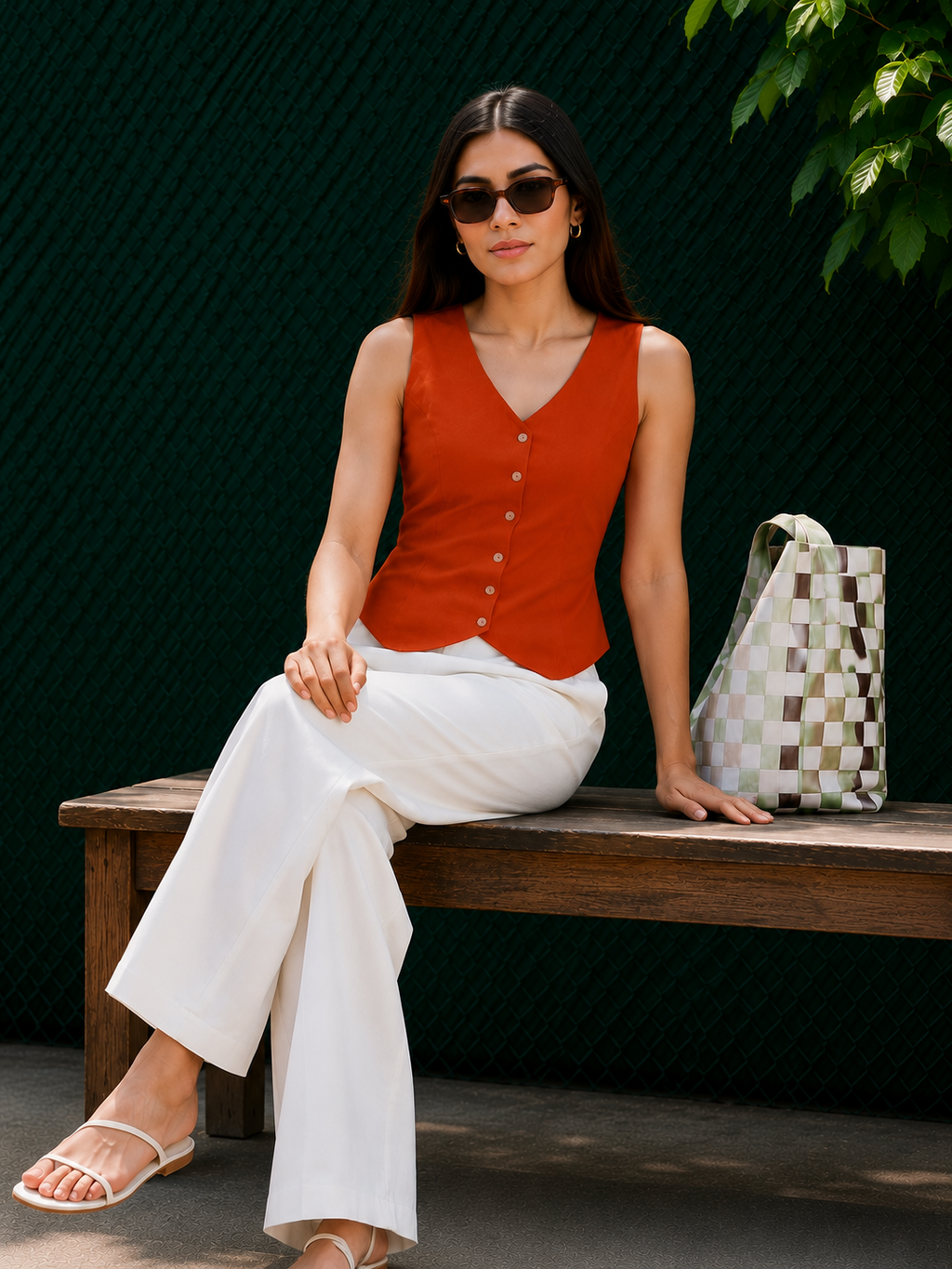 Orange Plain Waist Coat