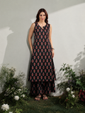 Ikkat Black A line Co-ord Set