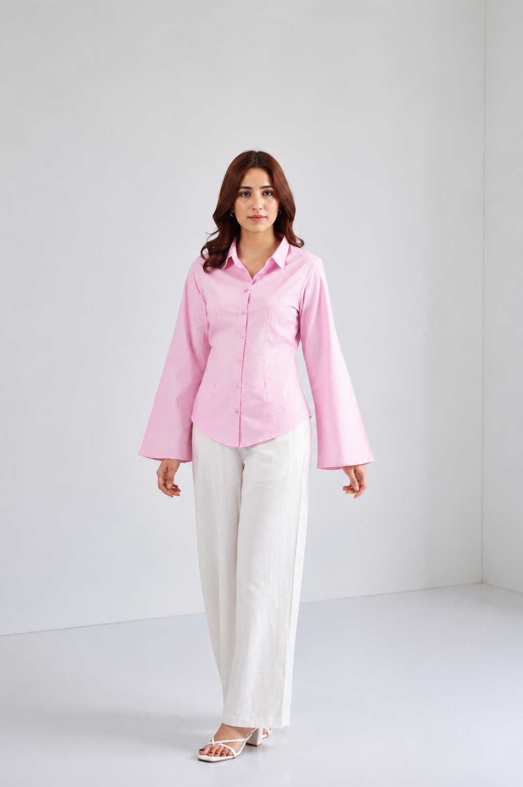 Women Pink Fitted Shirt