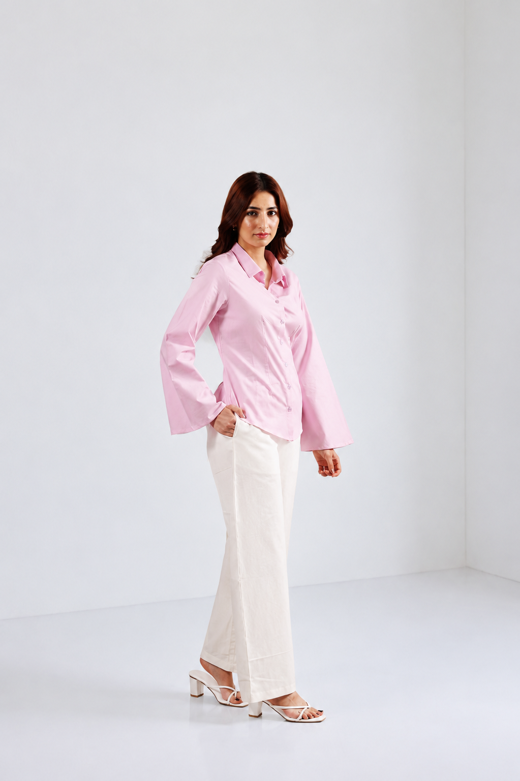 Women Pink Fitted Shirt