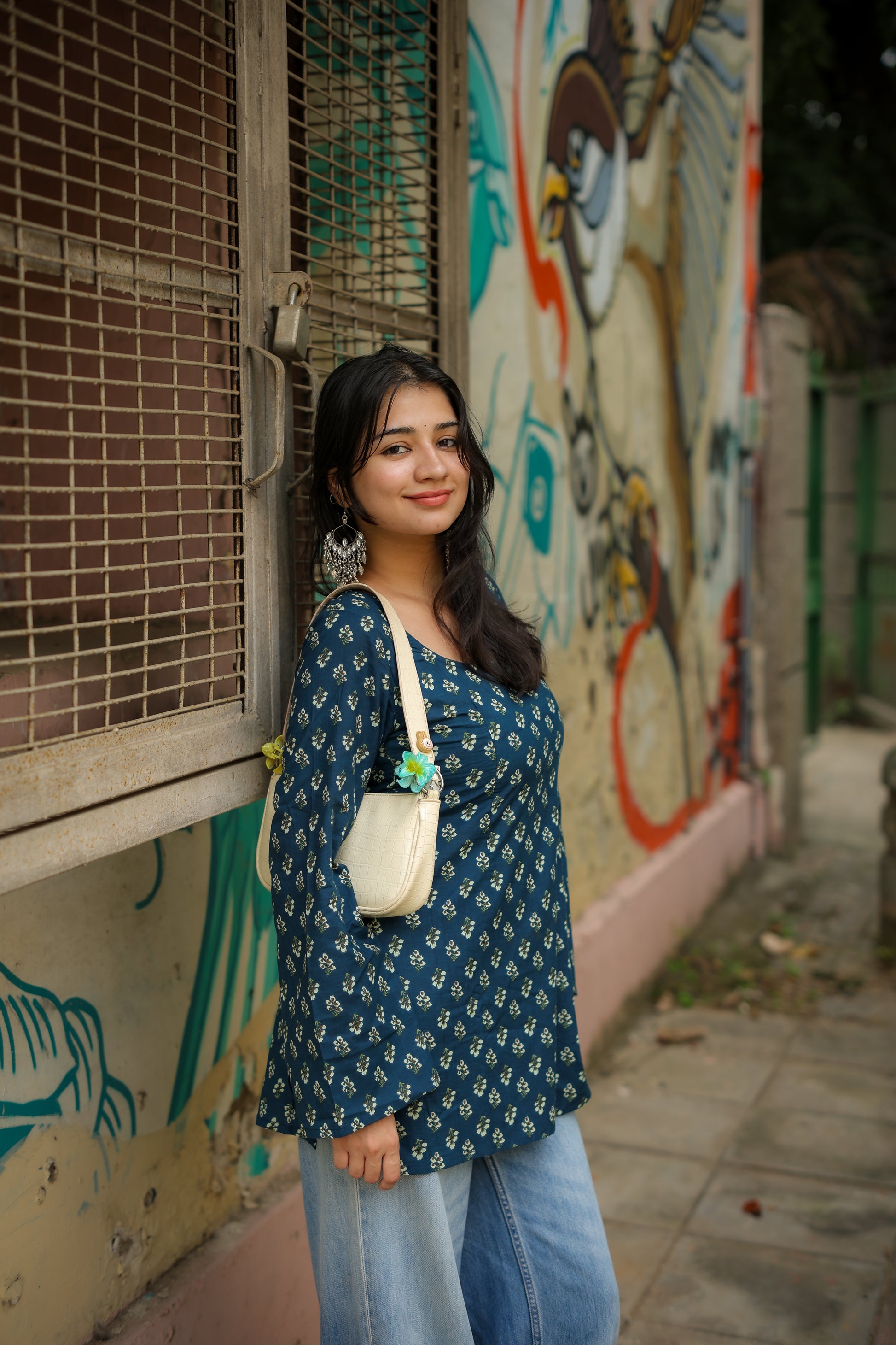 Nazar Handblock Short Kurti