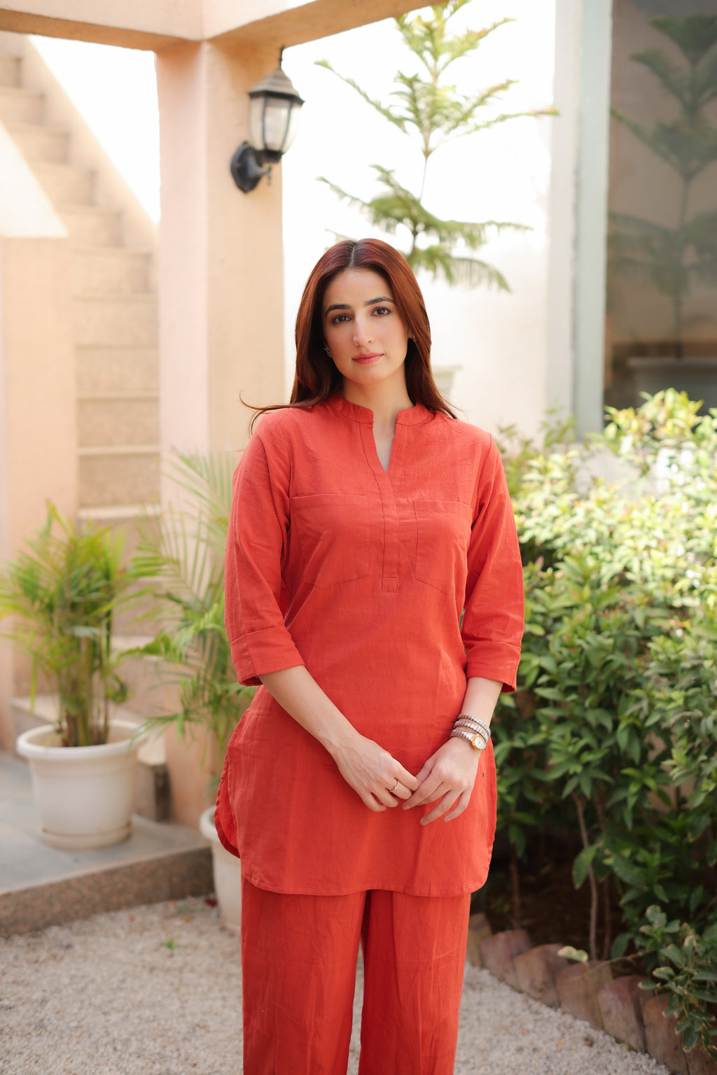 Orange Kurta Co-ord Set