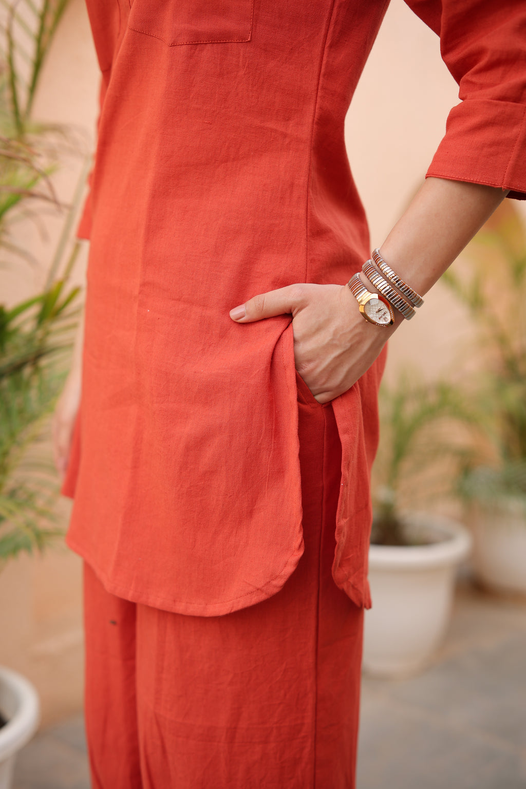 Orange Kurta Co-ord Set