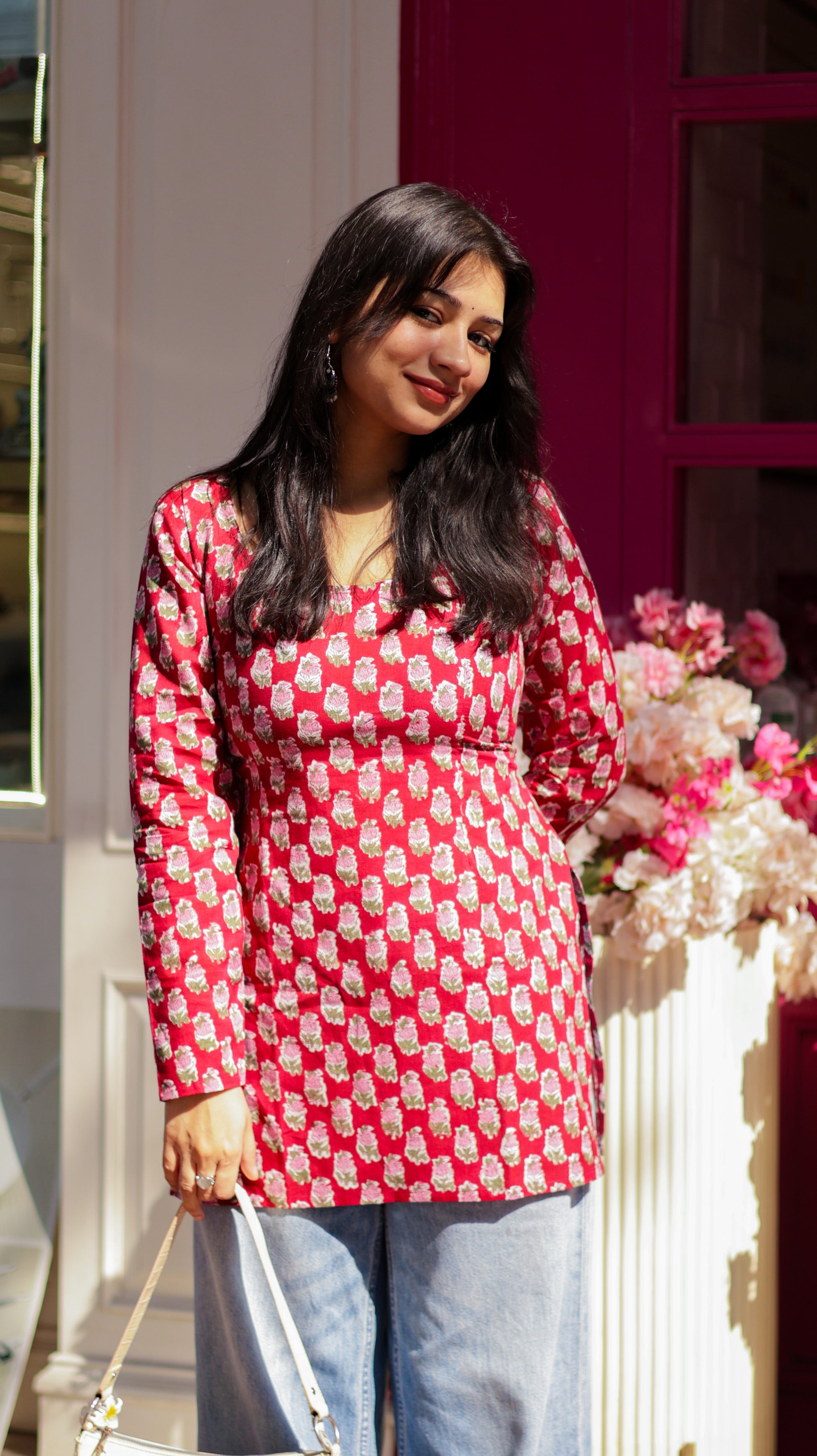 Gulnar Red Short Kurti