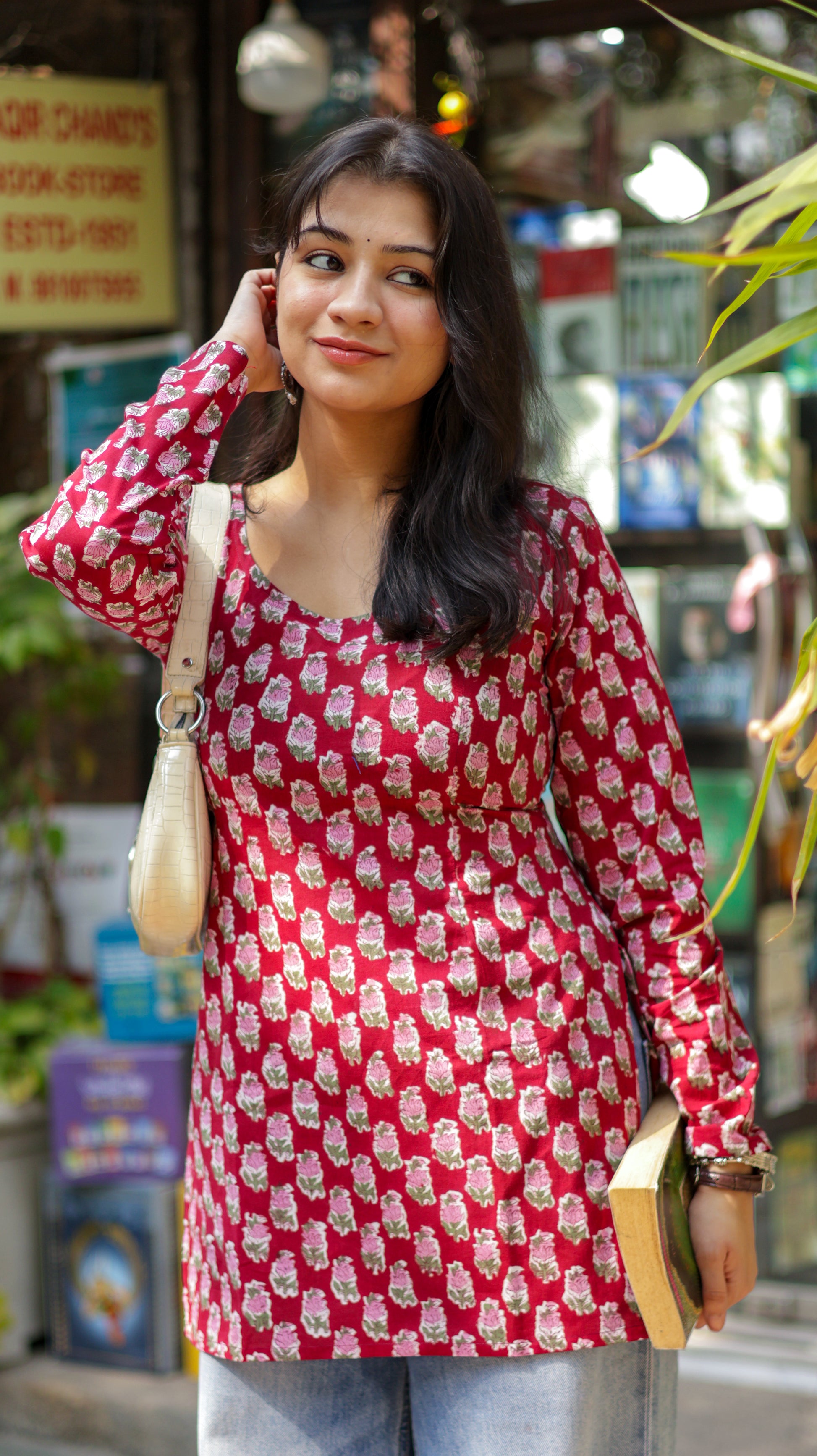 Gulnar Red Short Kurti