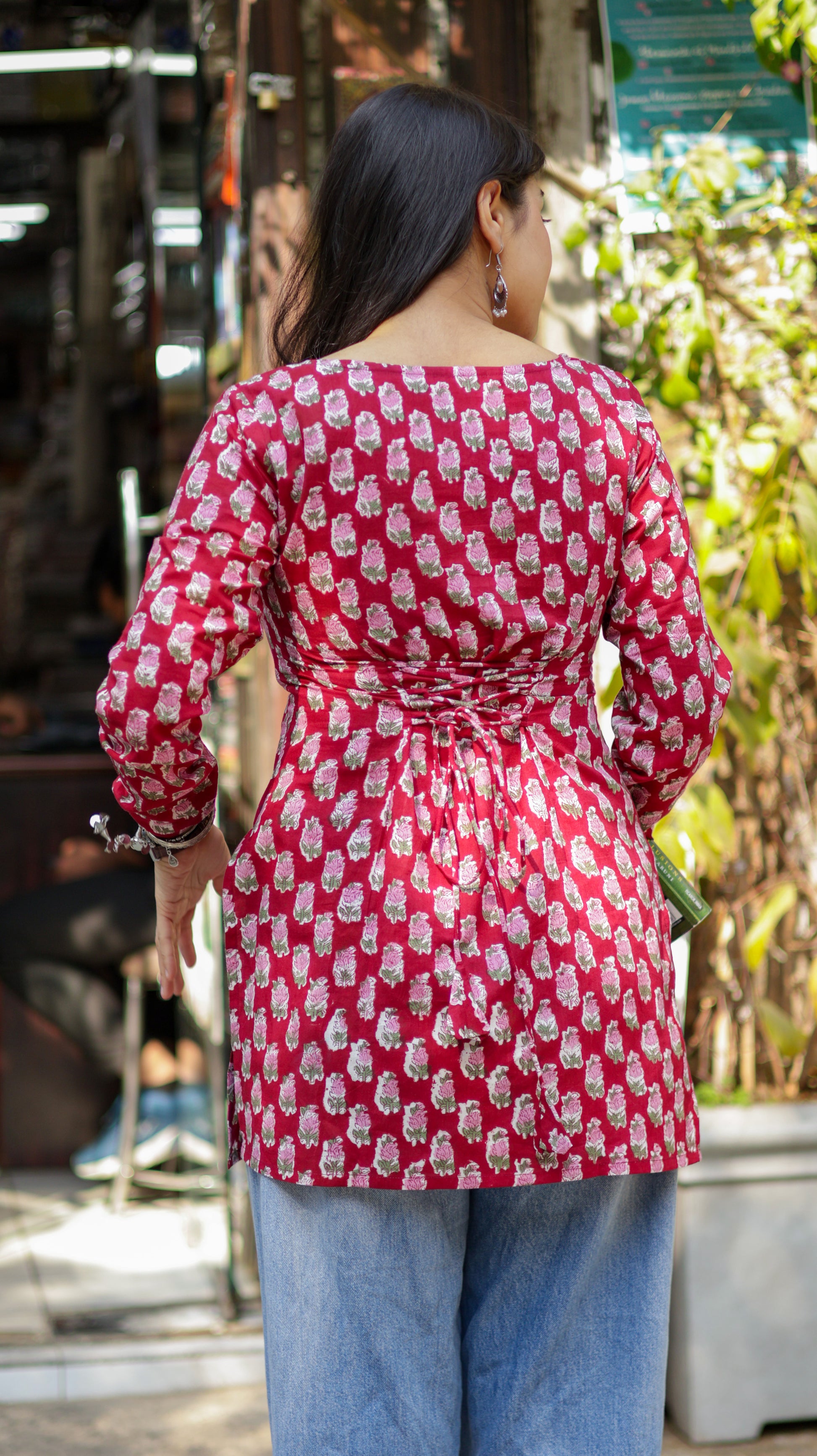 Gulnar Red Short Kurti