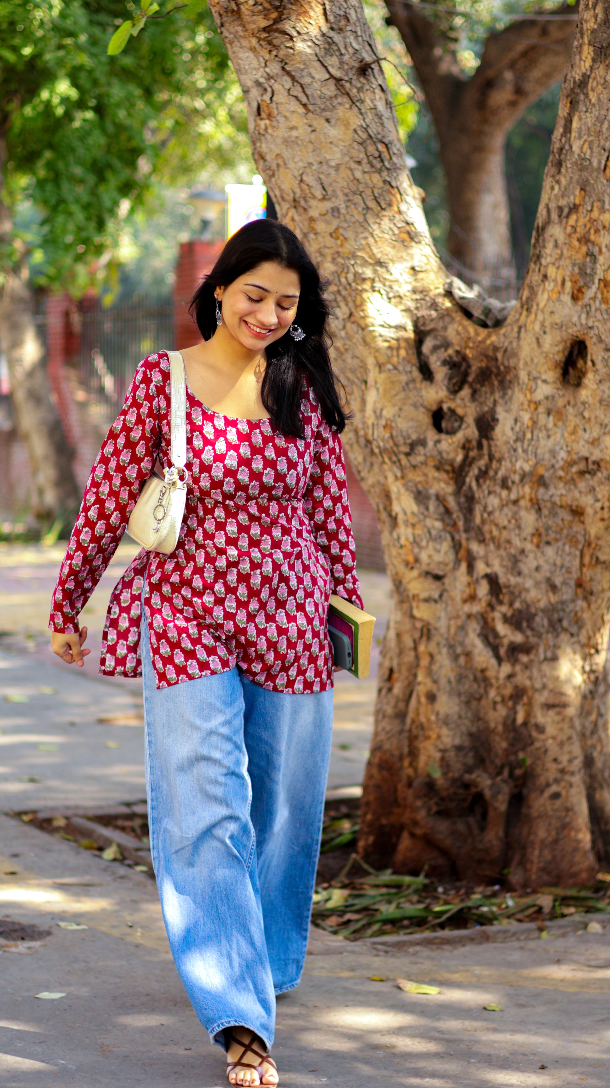 Gulnar Red Short Kurti