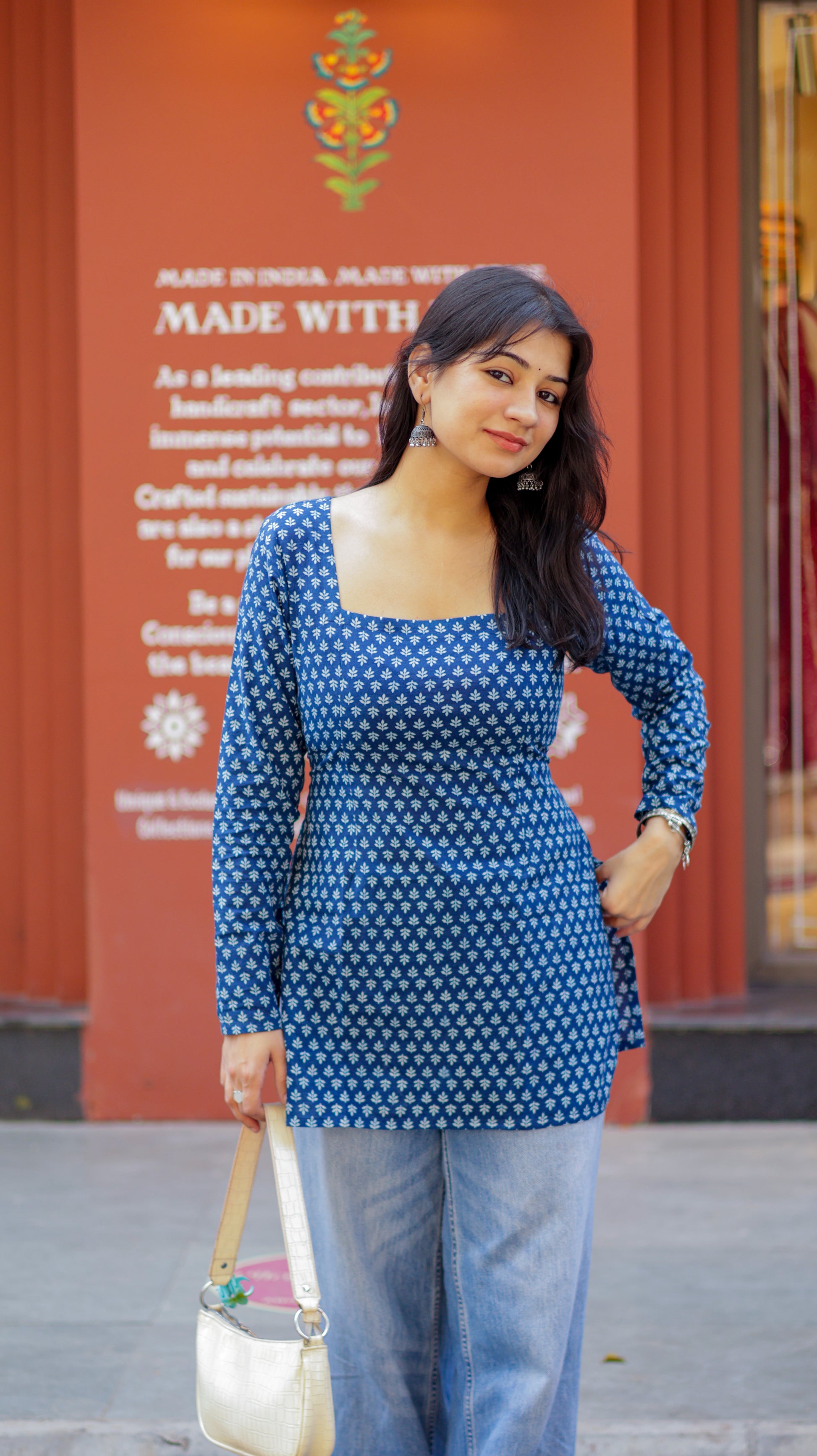 Rimjim Indigo Short Kurti