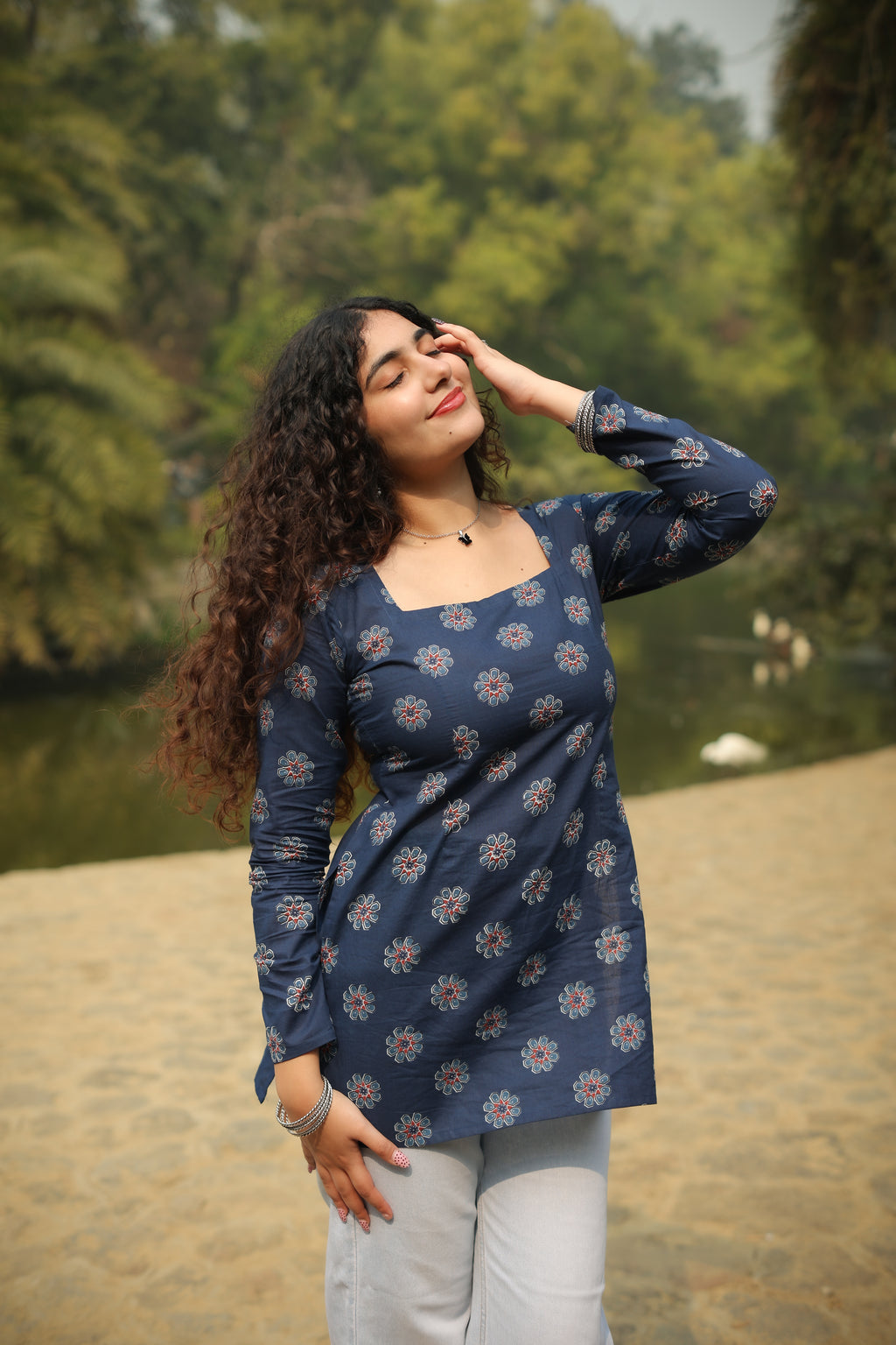 Nayra Blue Short Kurti