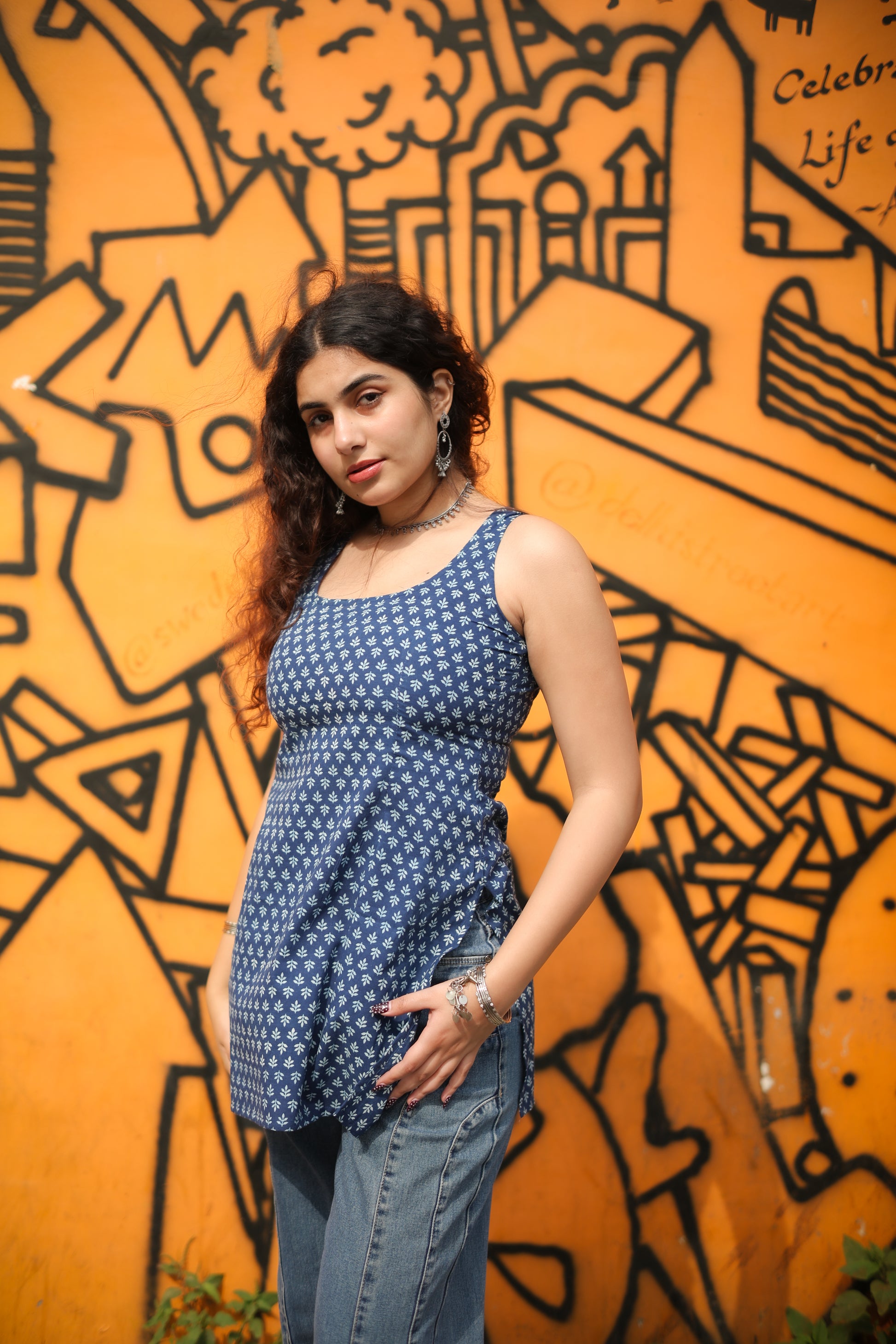 Tara Indigo Short Kurti