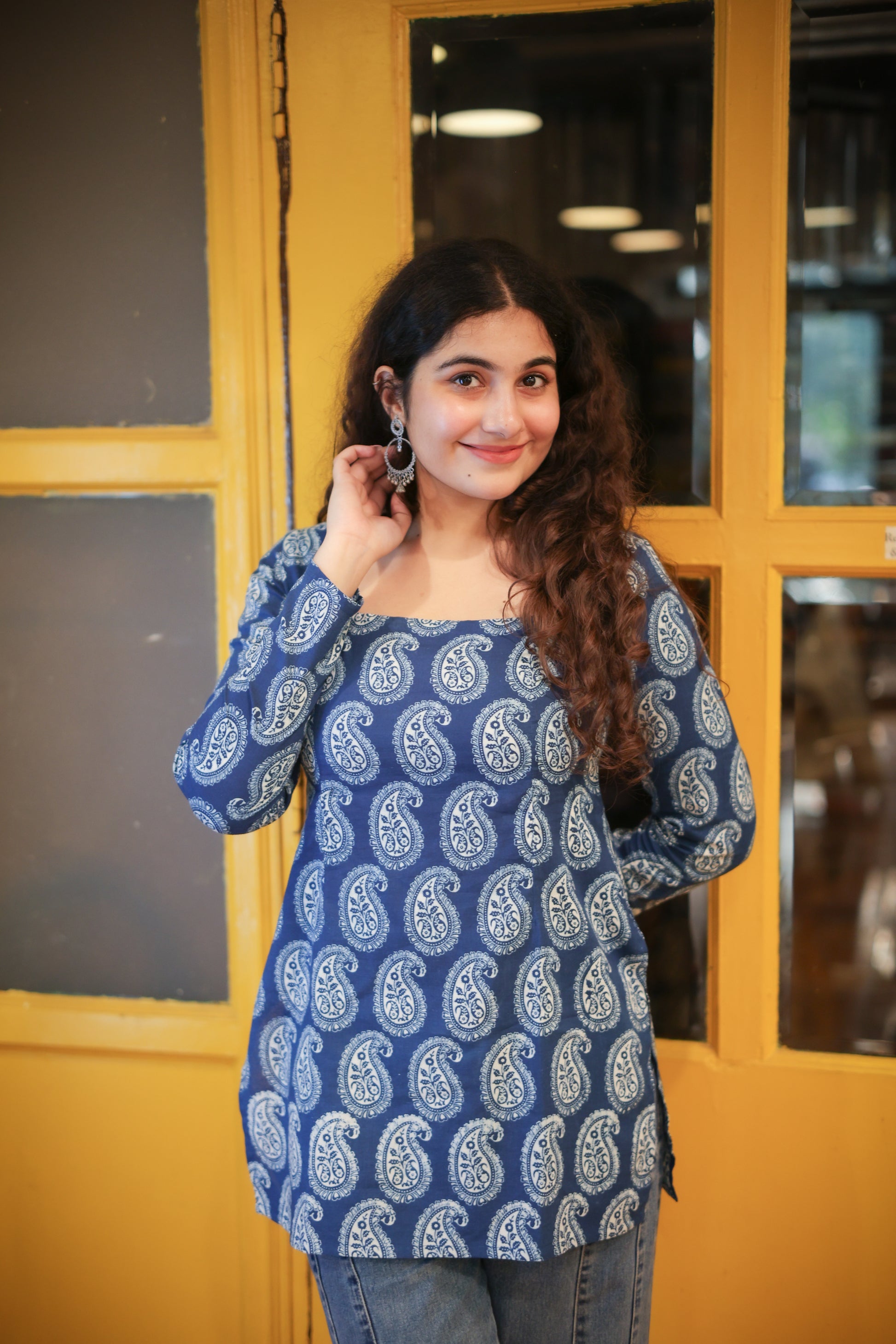 Peehu Handblock Short Kurti