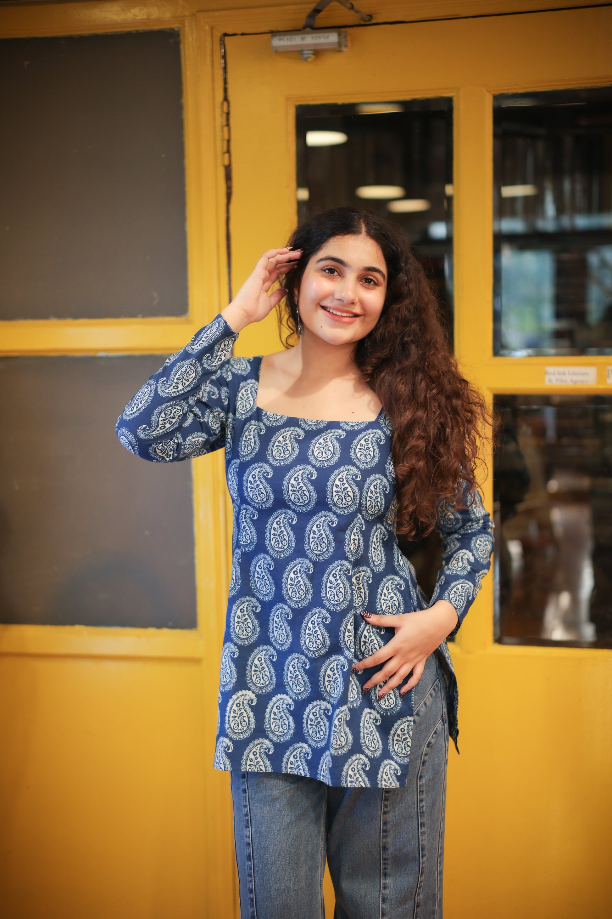 Peehu Handblock Short Kurti