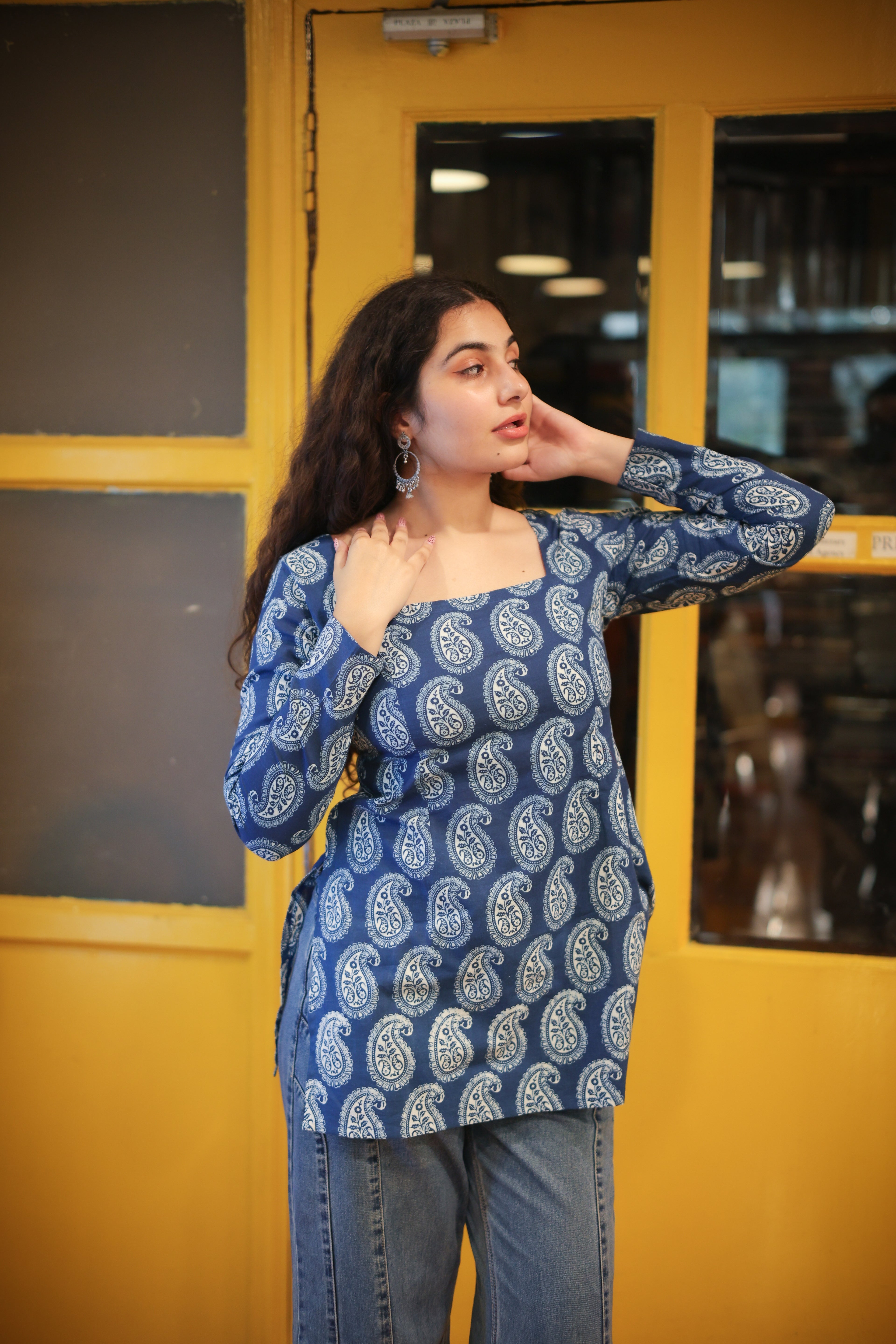 Peehu Handblock Short Kurti