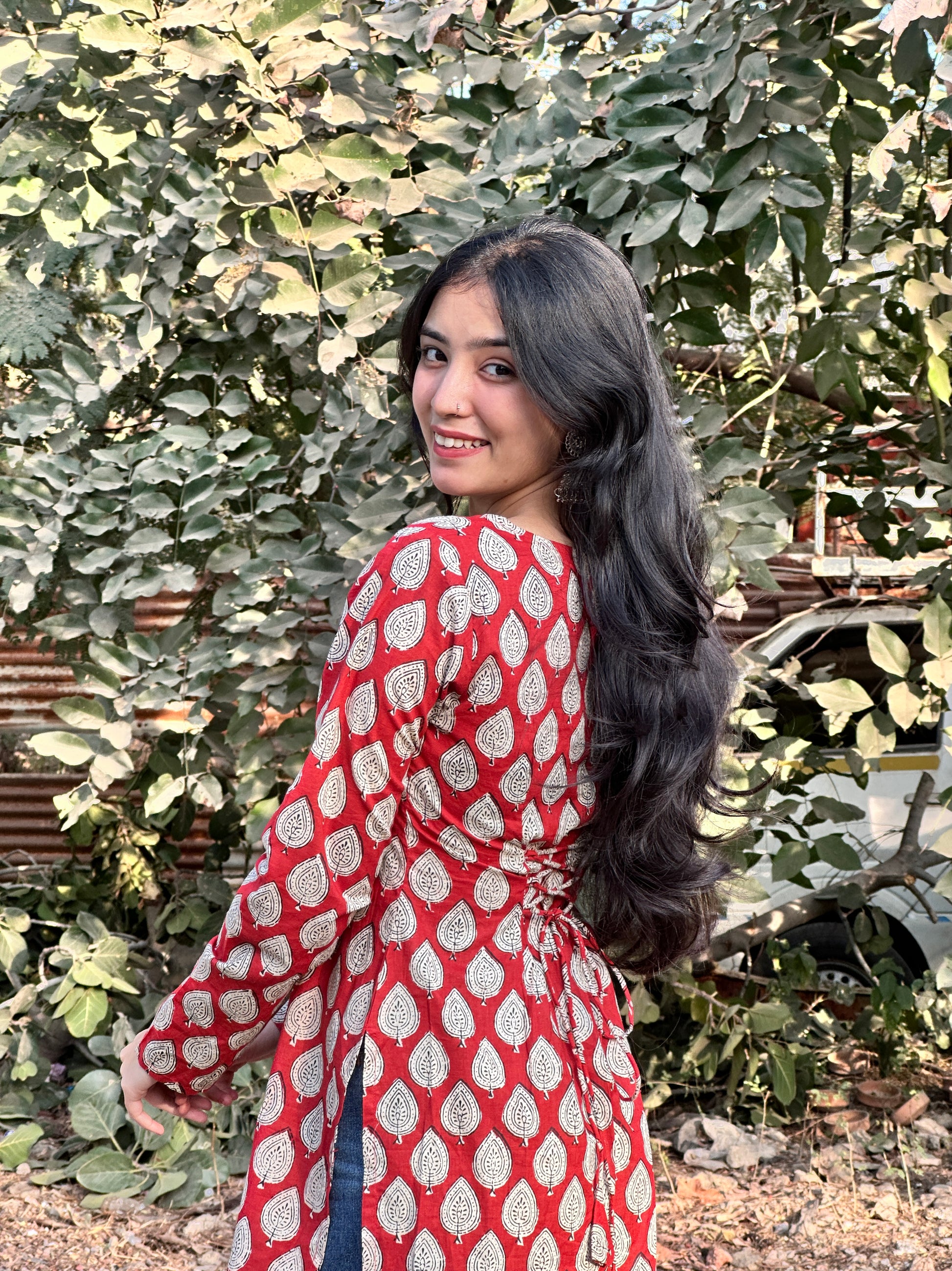 Heera Red Handblock Kurti