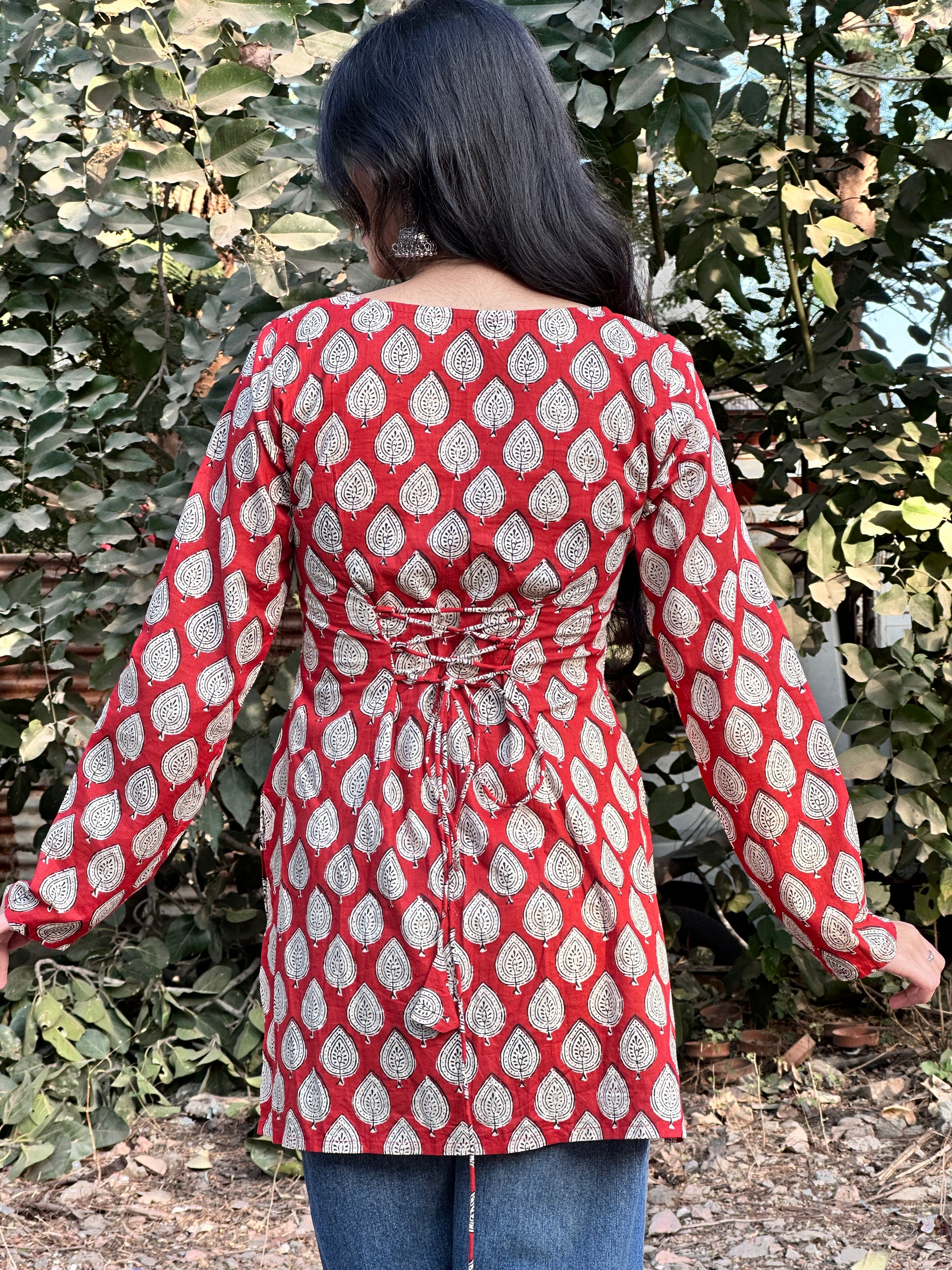 Heera Red Handblock Kurti