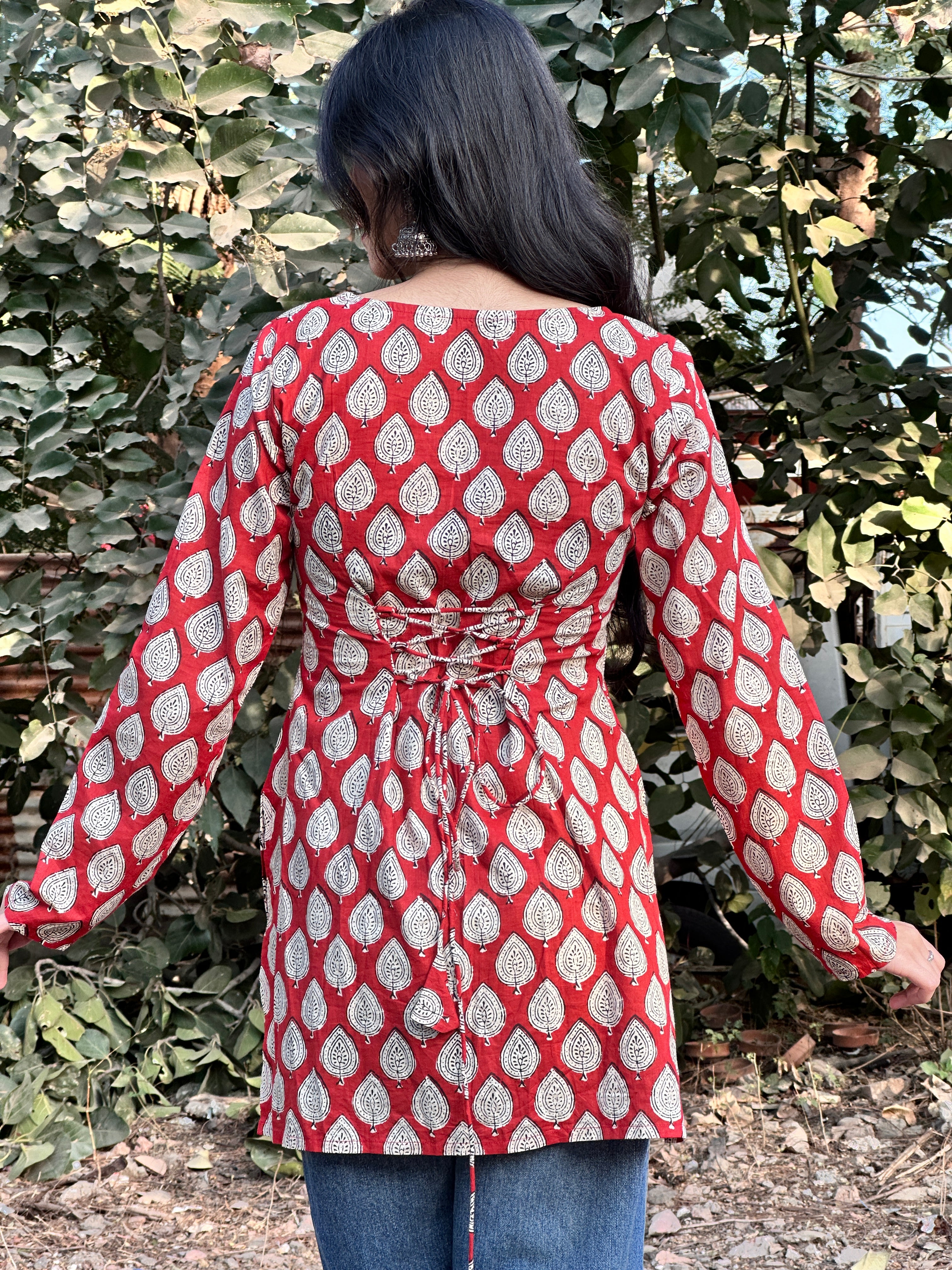 Heera Red Handblock Kurti