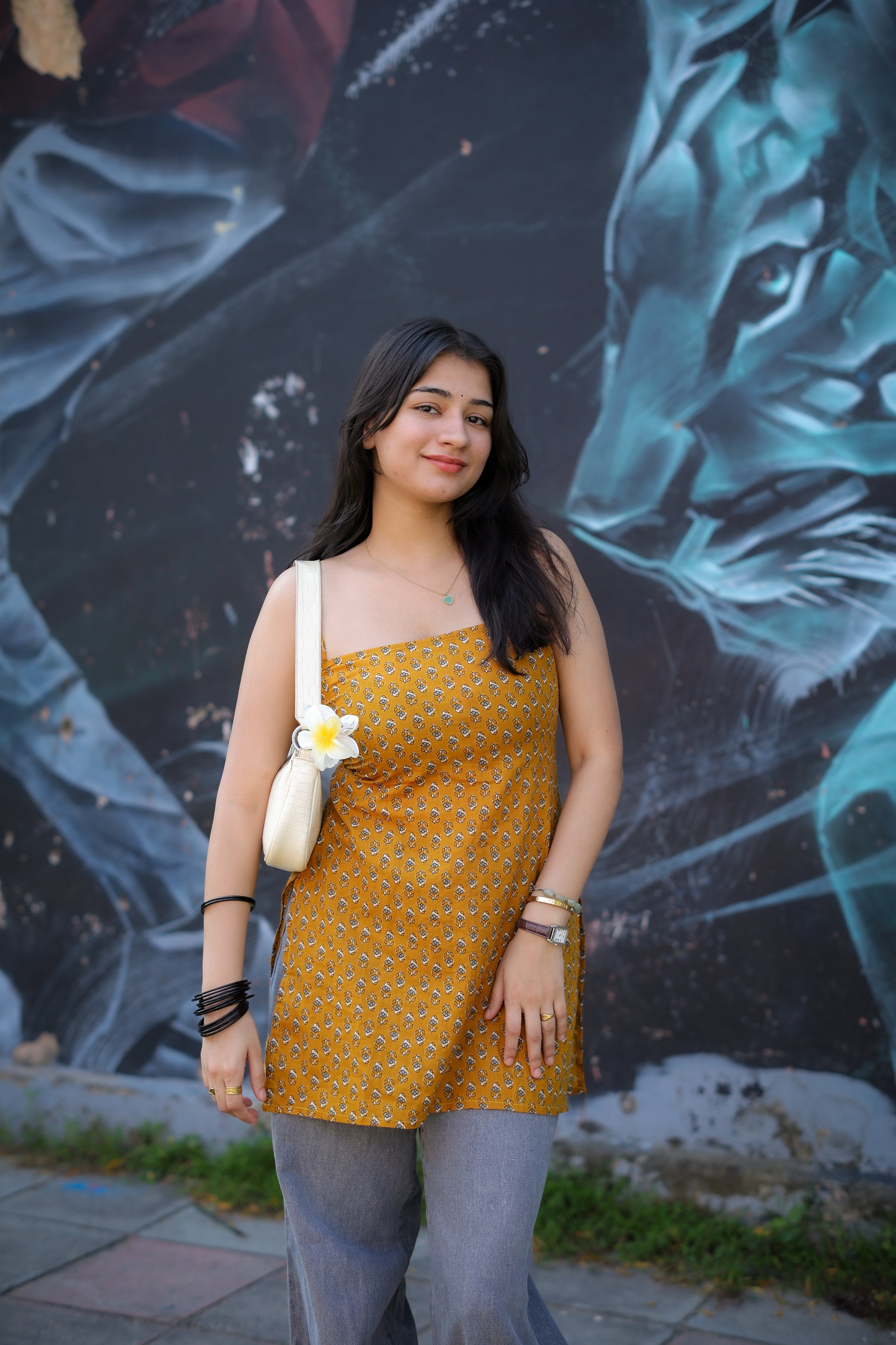 Rani Hand Block Short Kurti