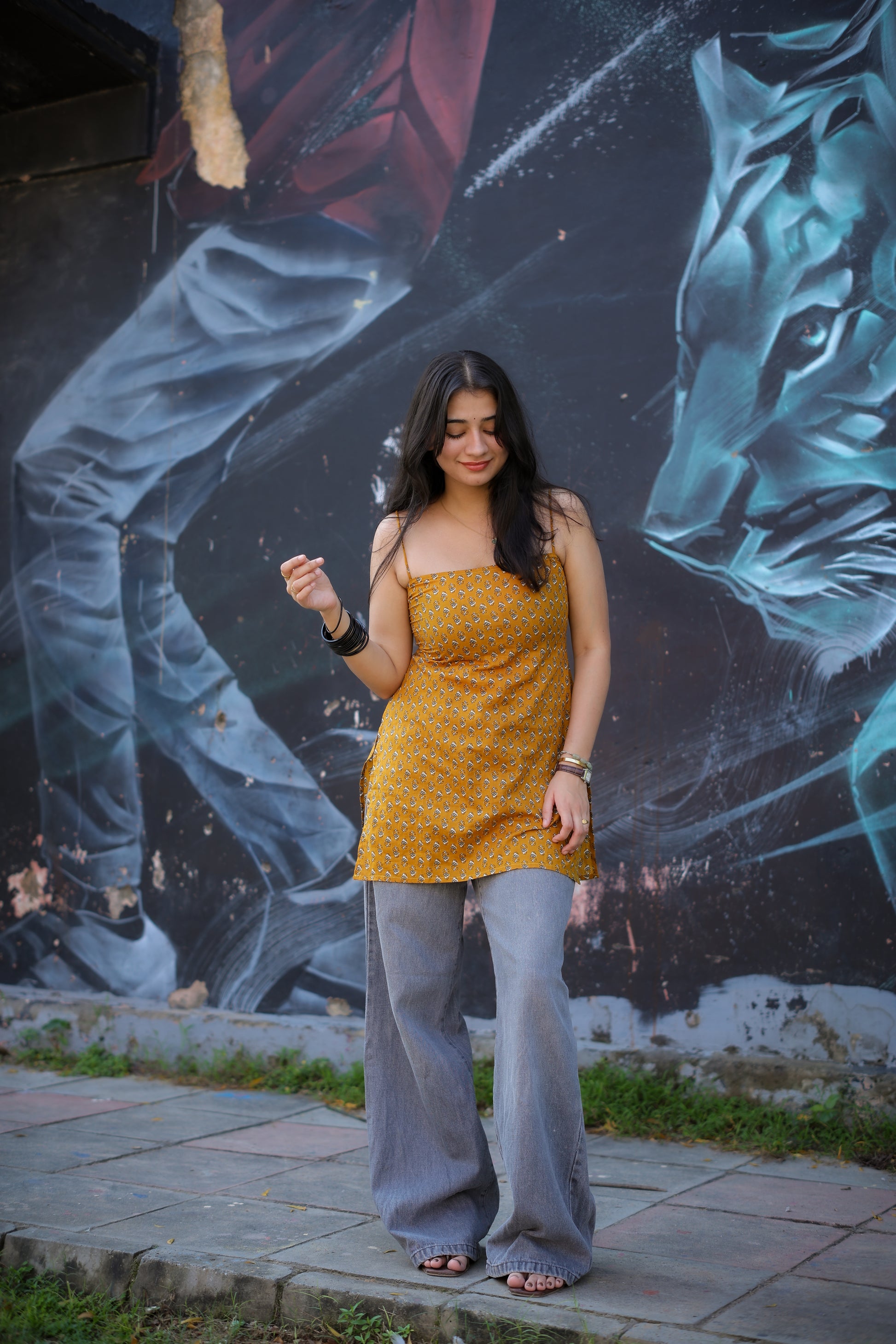 Rani Hand Block Short Kurti