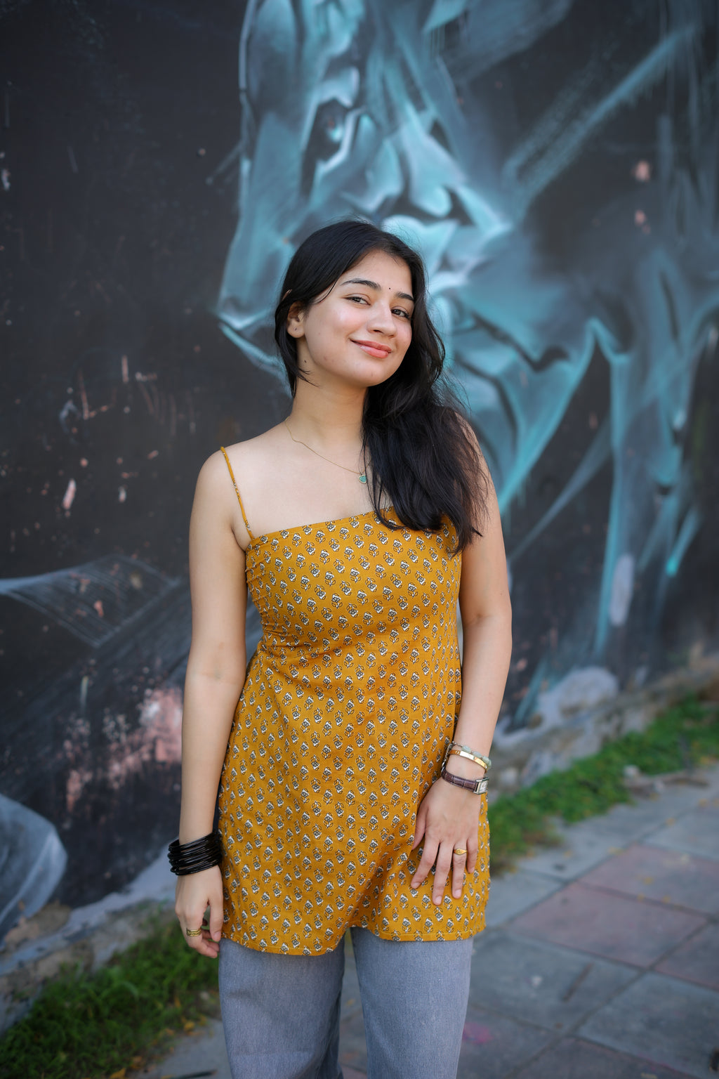 Rani Hand Block Short Kurti