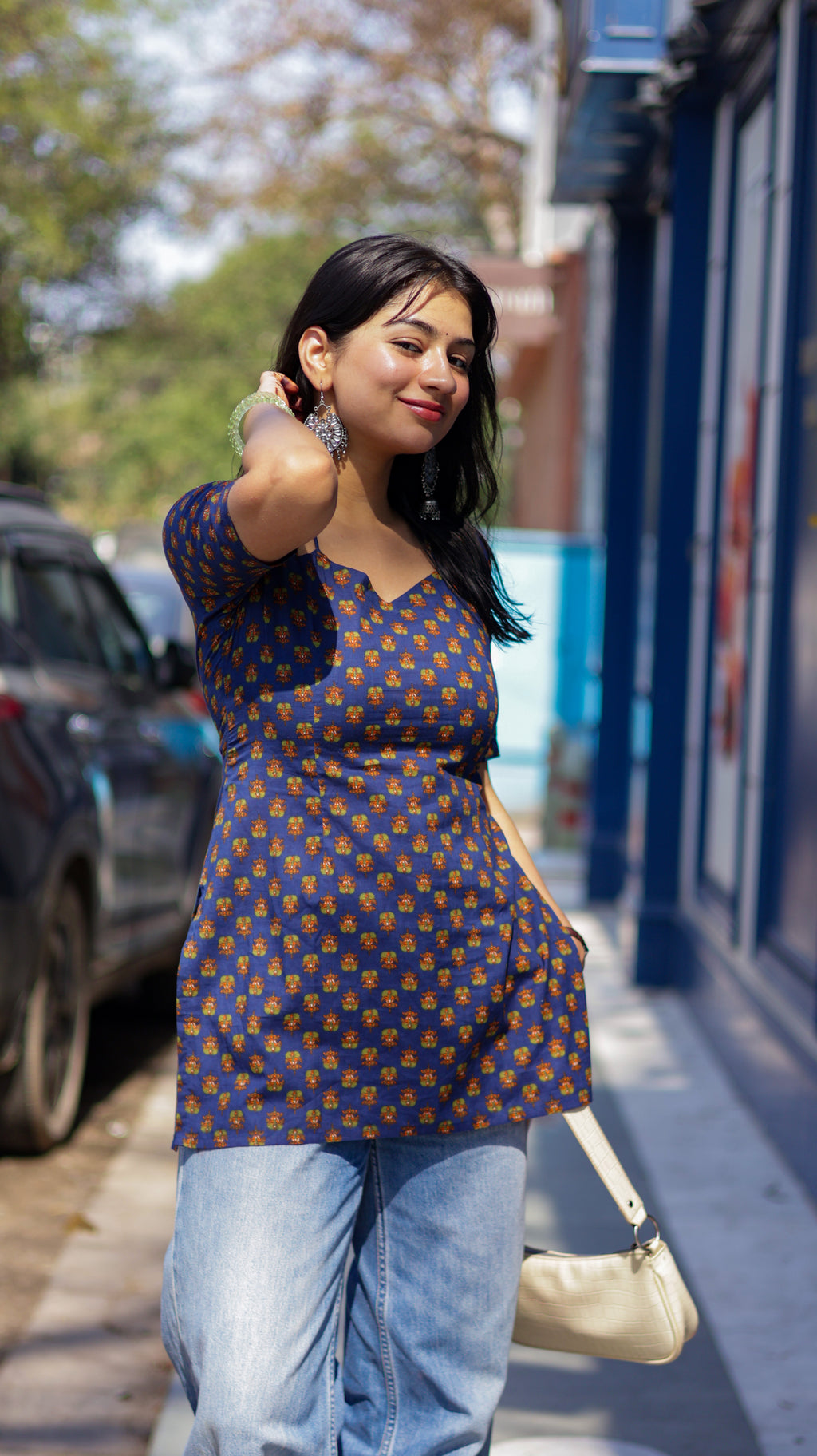 Ruby Handblock Short Kurti