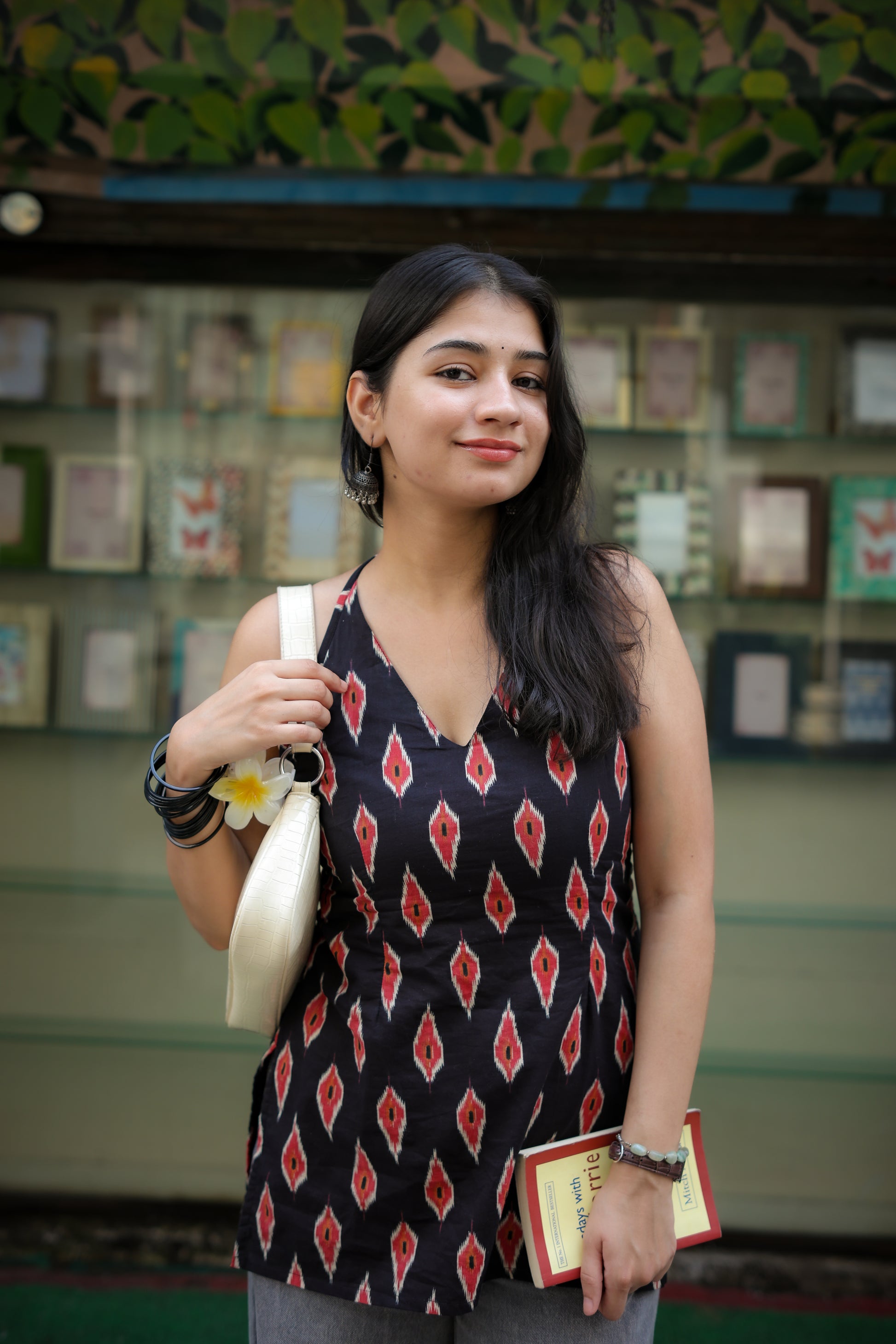 Tashan Black Handblock Short Kurti