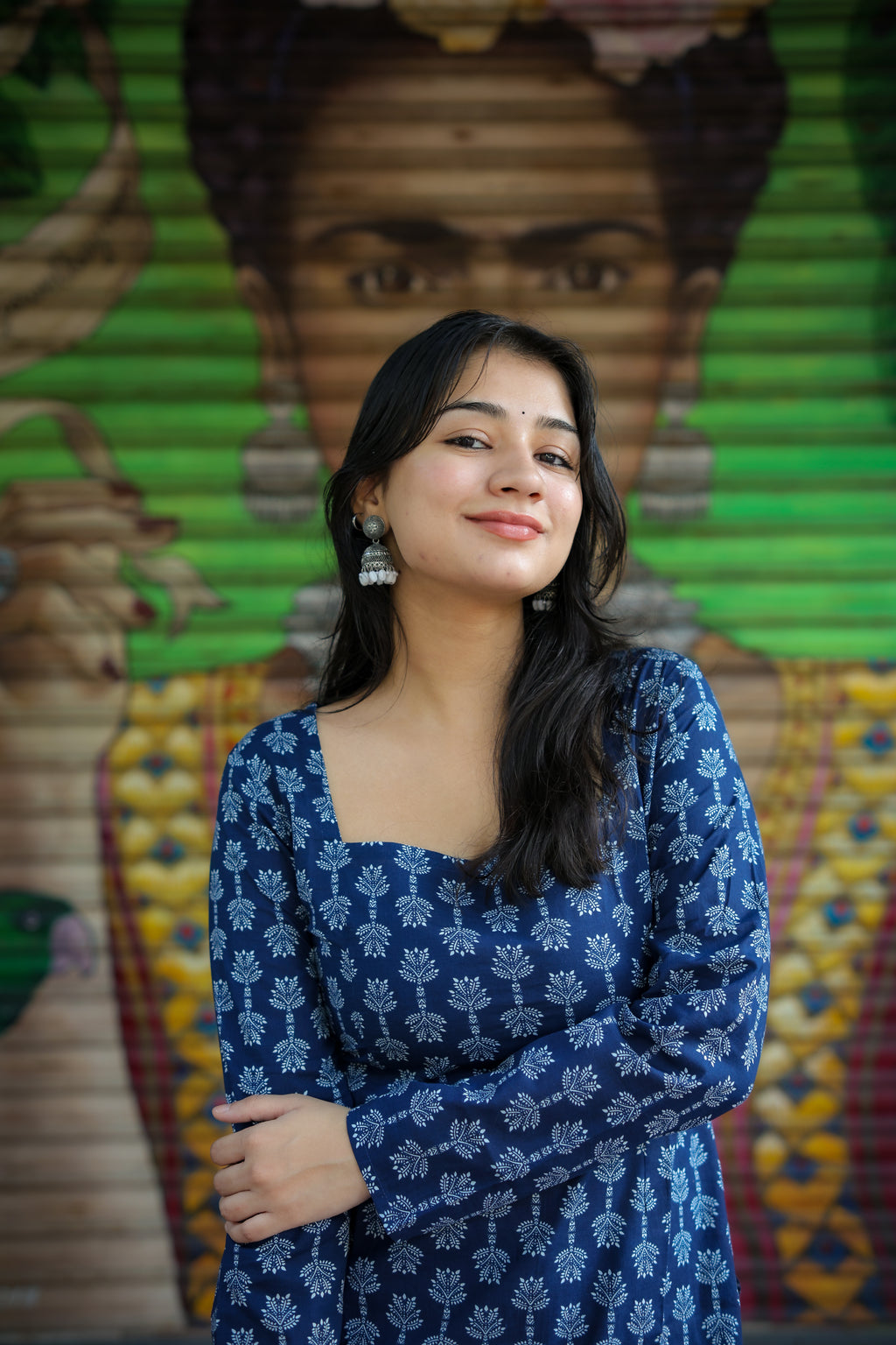 Neelam Handblock Blue Short Kurti